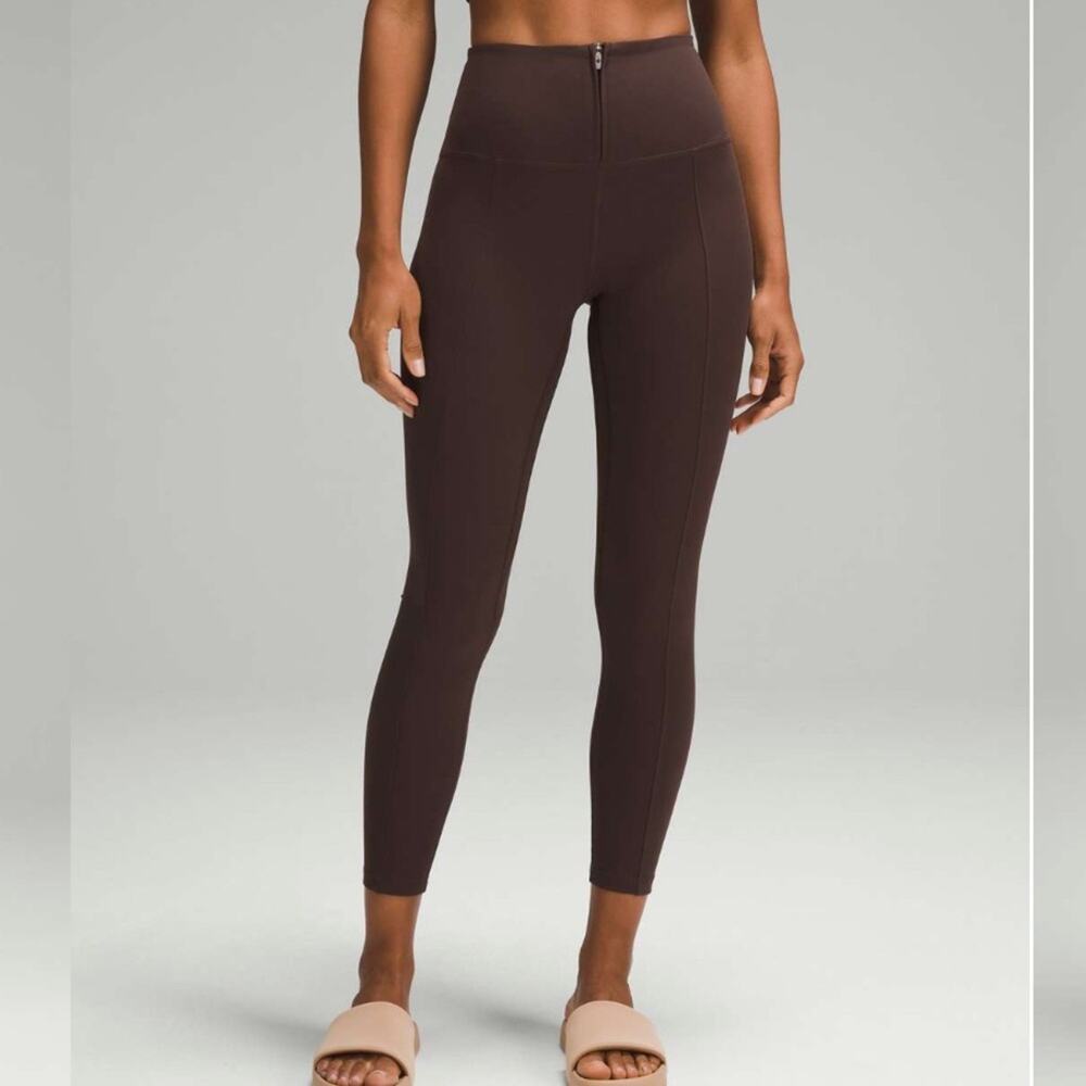 Lululemon Espresso Align High Rise Zip Front Leggings